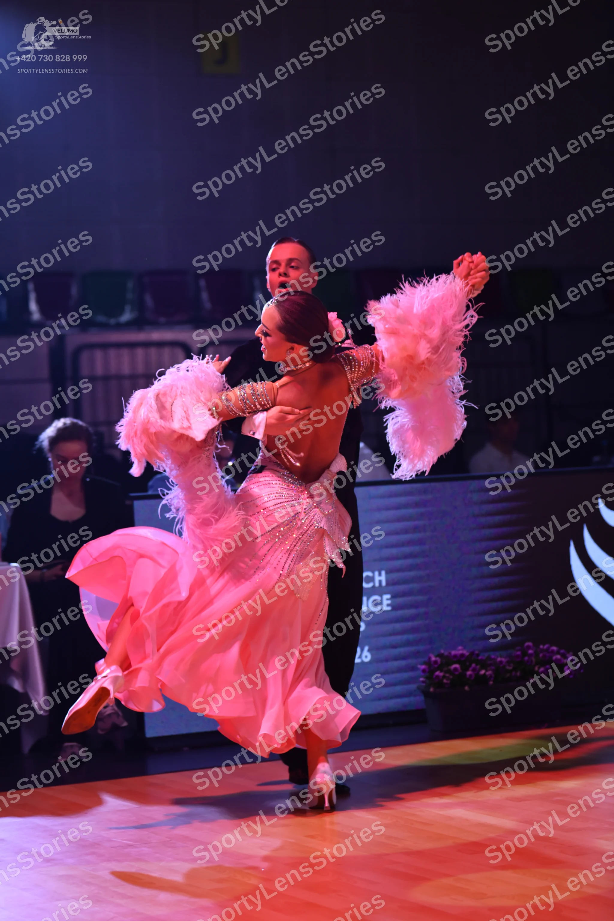 Dancesport competitor: Male dancer: black suit