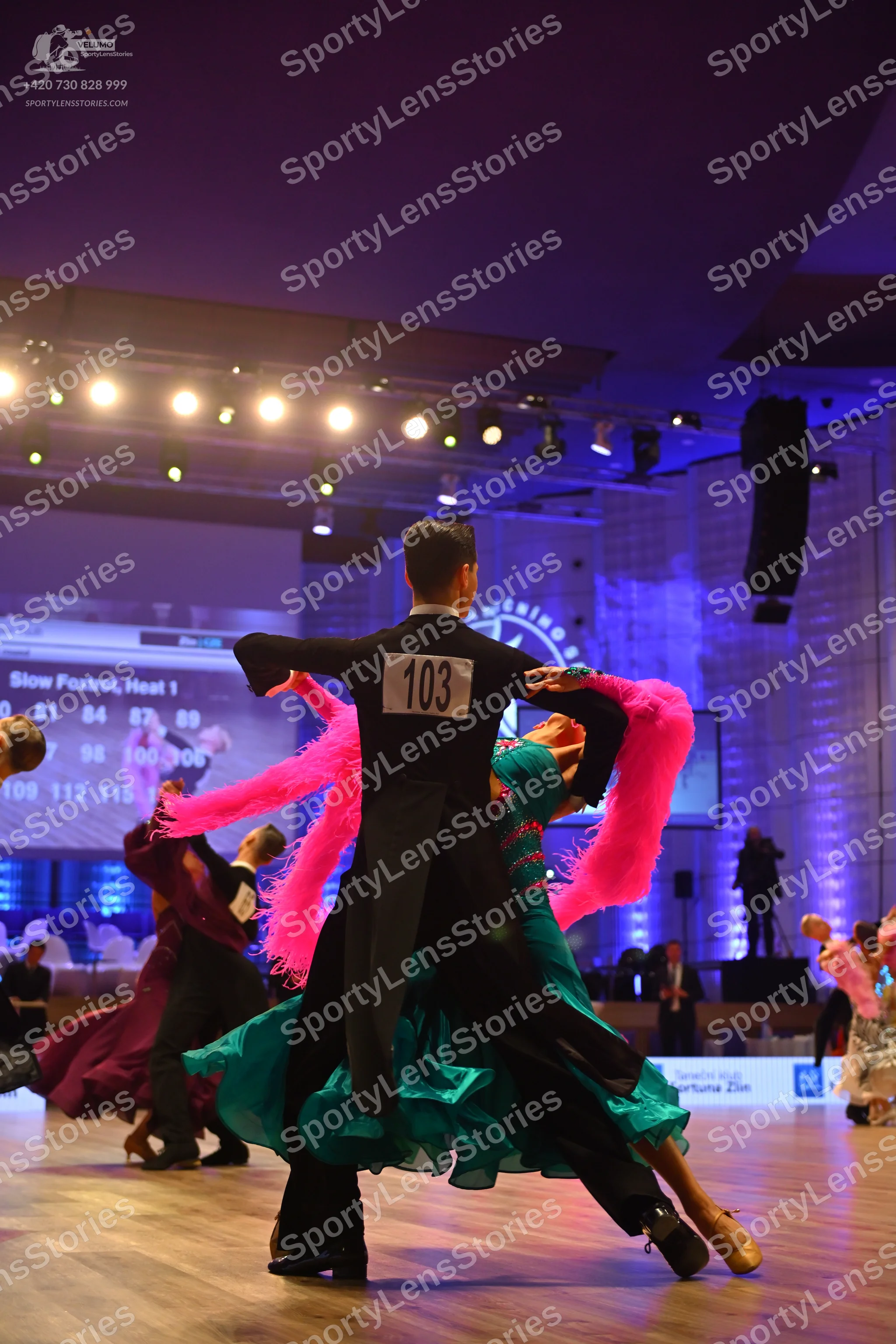 Dancesport competitor: Male dancer: black suit and trousers