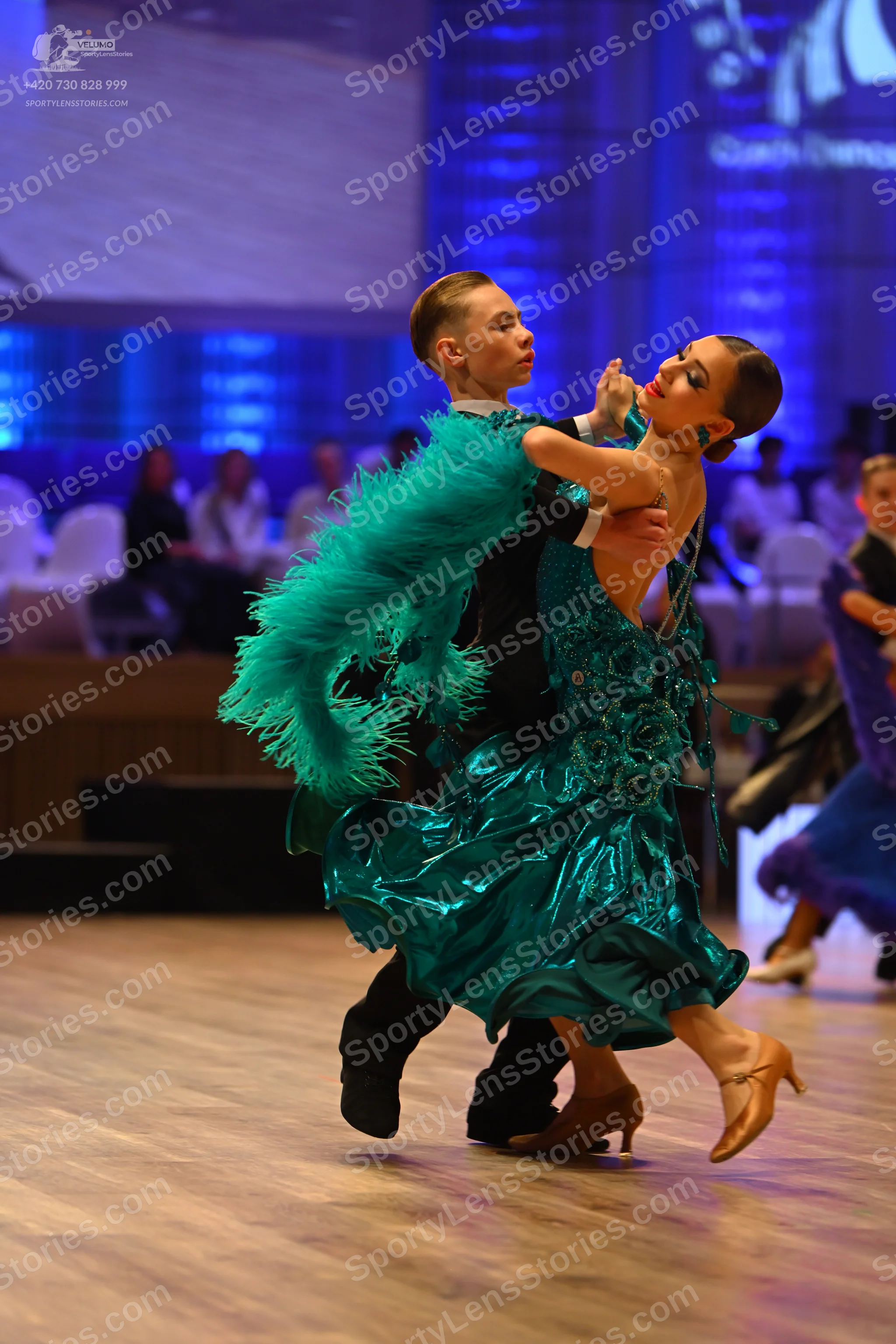 Dancesport competitor: Male dancer: black suit