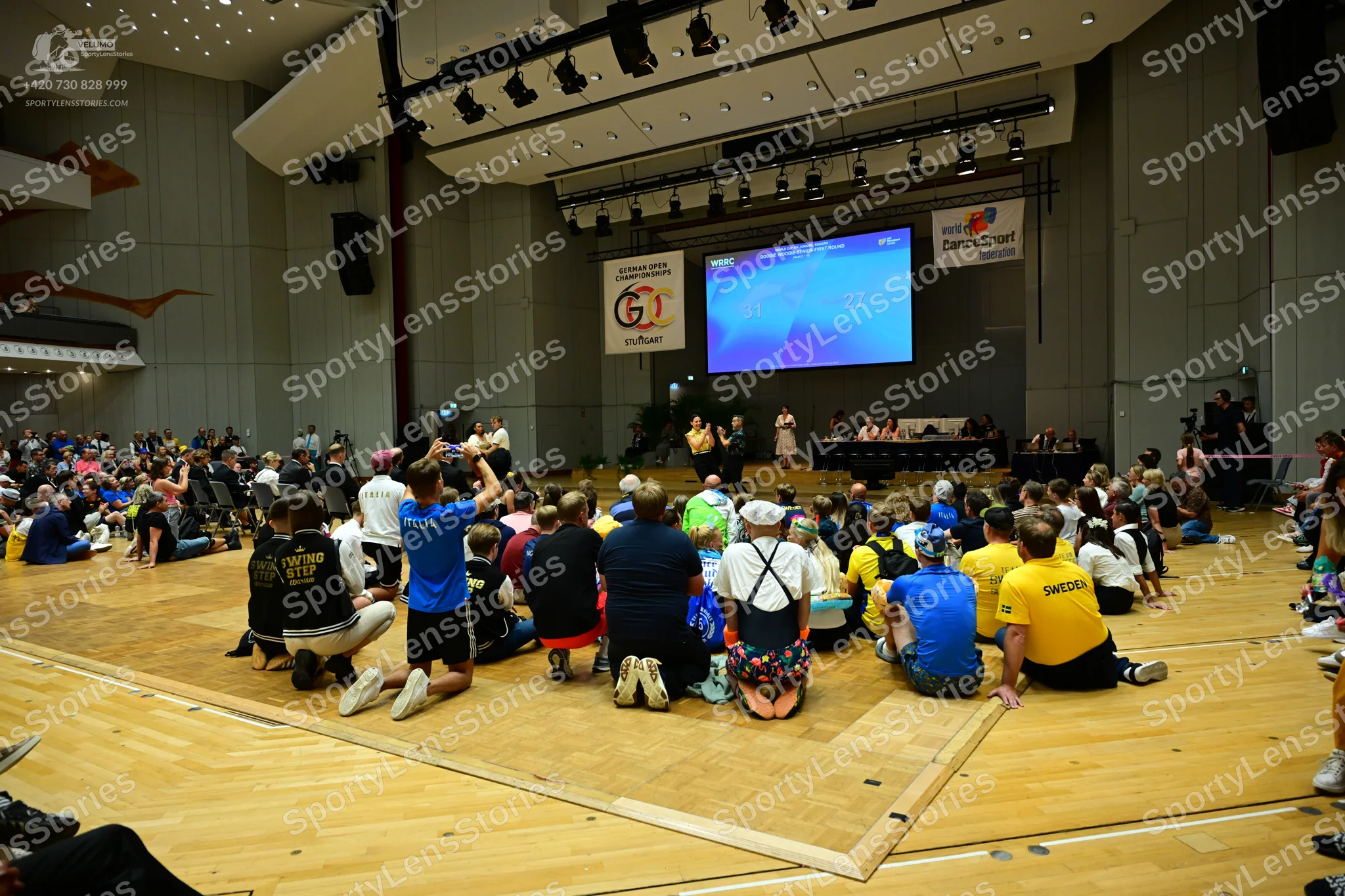 Dancesport competitor: No dancers in costume are visible in the image