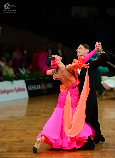 Dancesport competitor: Male dancer: black suit