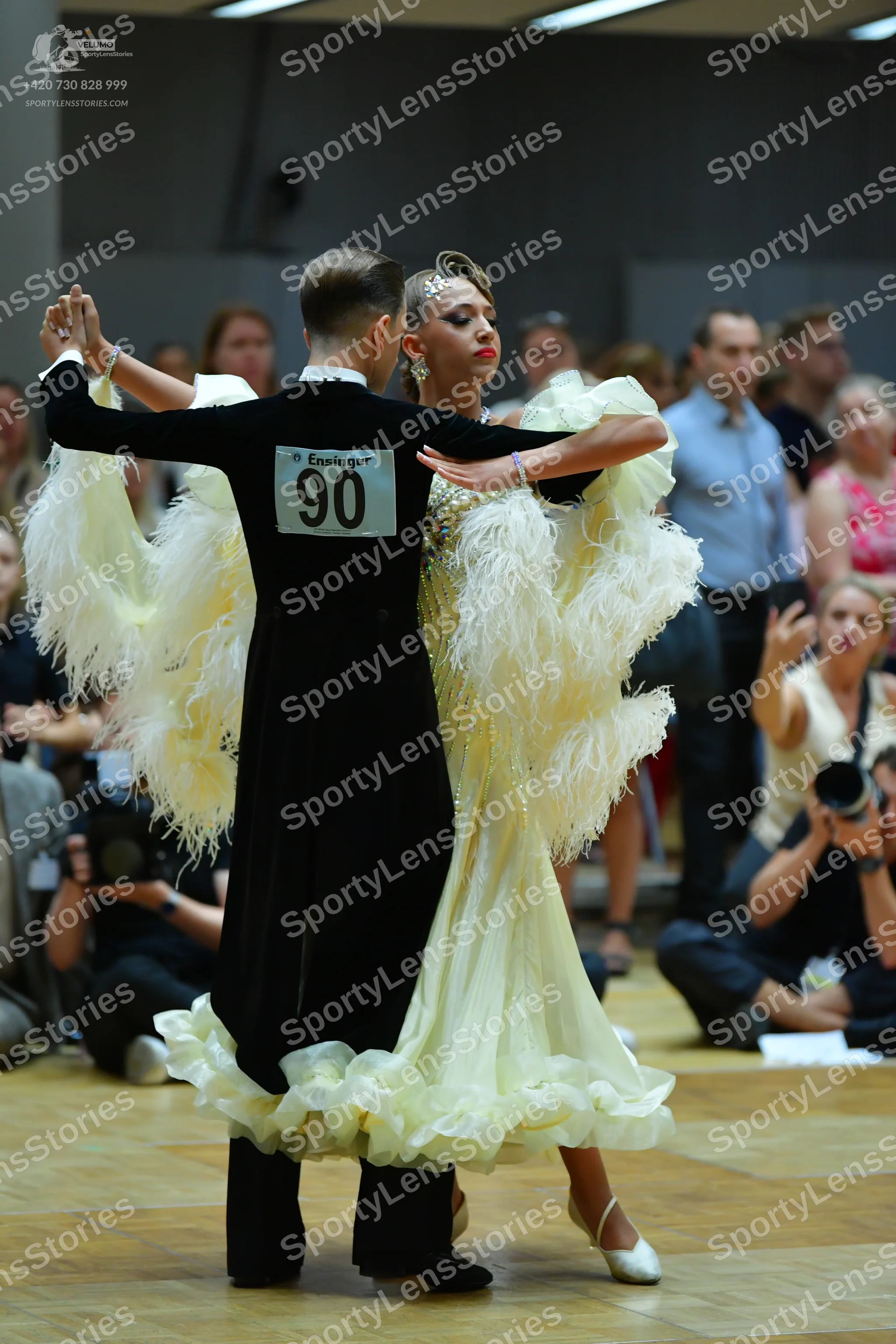 Dancesport competitor #90: Male dancer: black long-sleeved top and black trousers