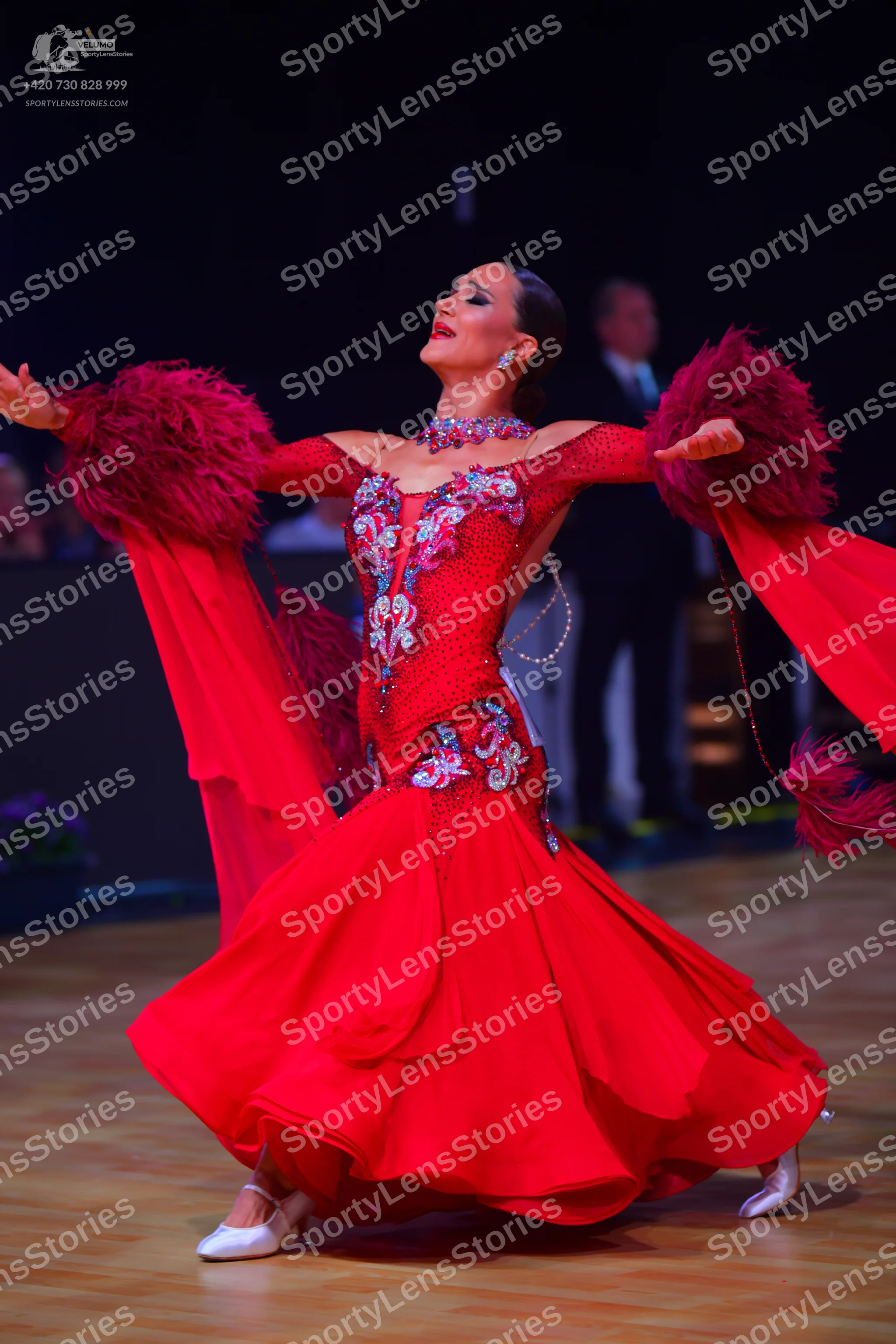 Dancesport competitor: Male dancer: black suit with a white shirt