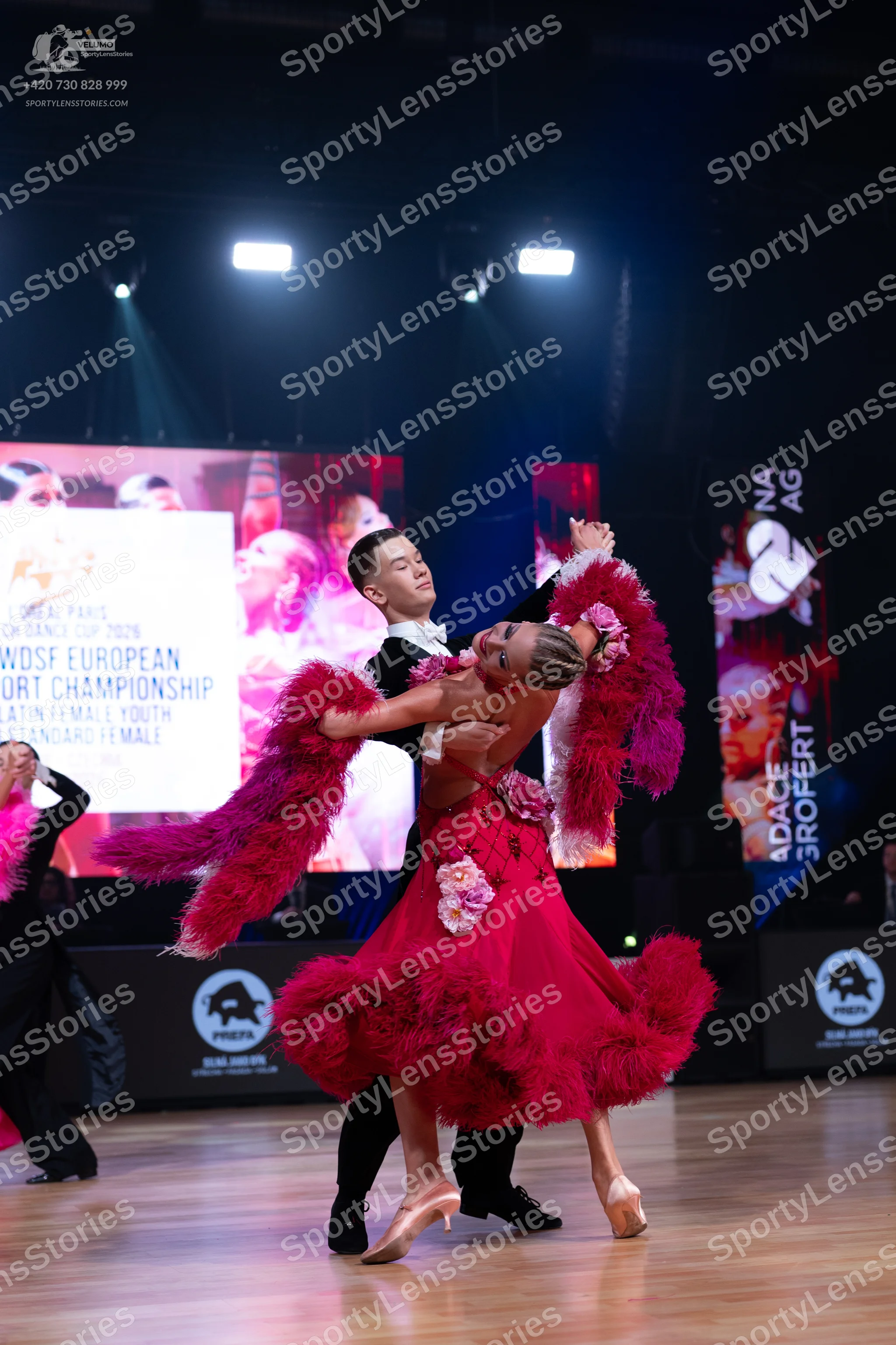 Dancesport competitor: Male dancer: black dance suit with a white shirt and black bowtie