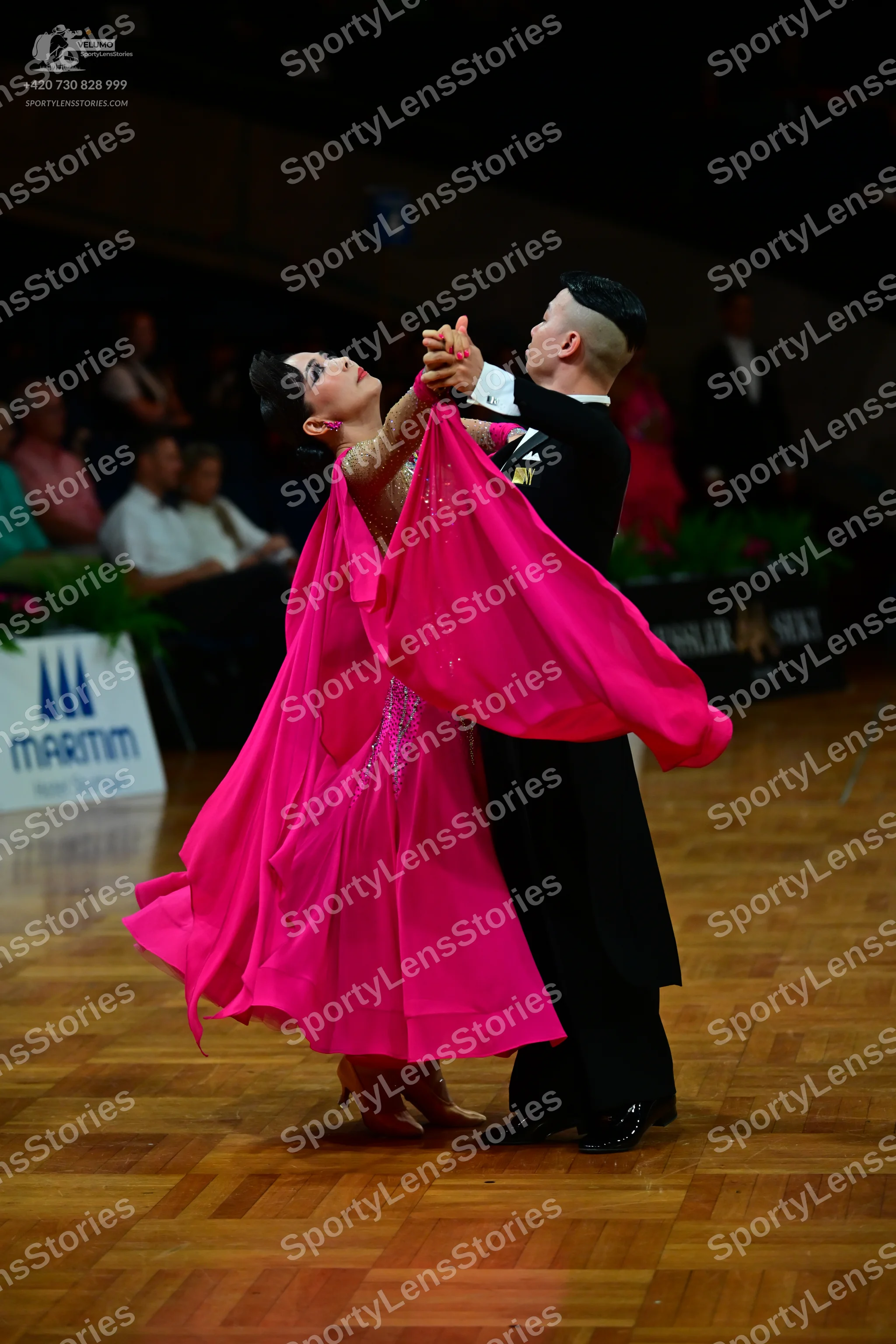 Dancesport competitor: Male dancer: black suit