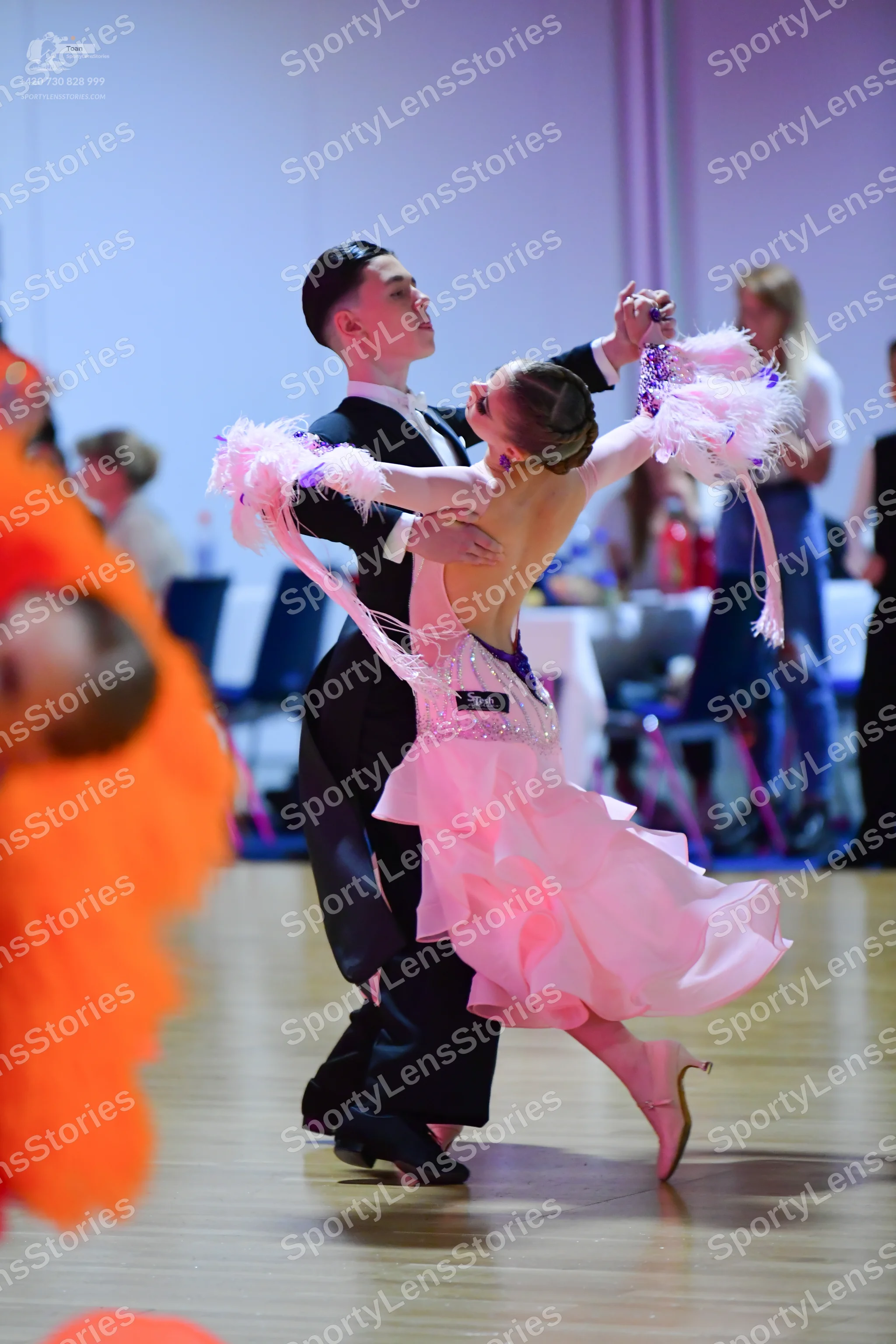Dancesport competitor #145: Male dancer: black ballroom suit with a white shirt and black bow tie