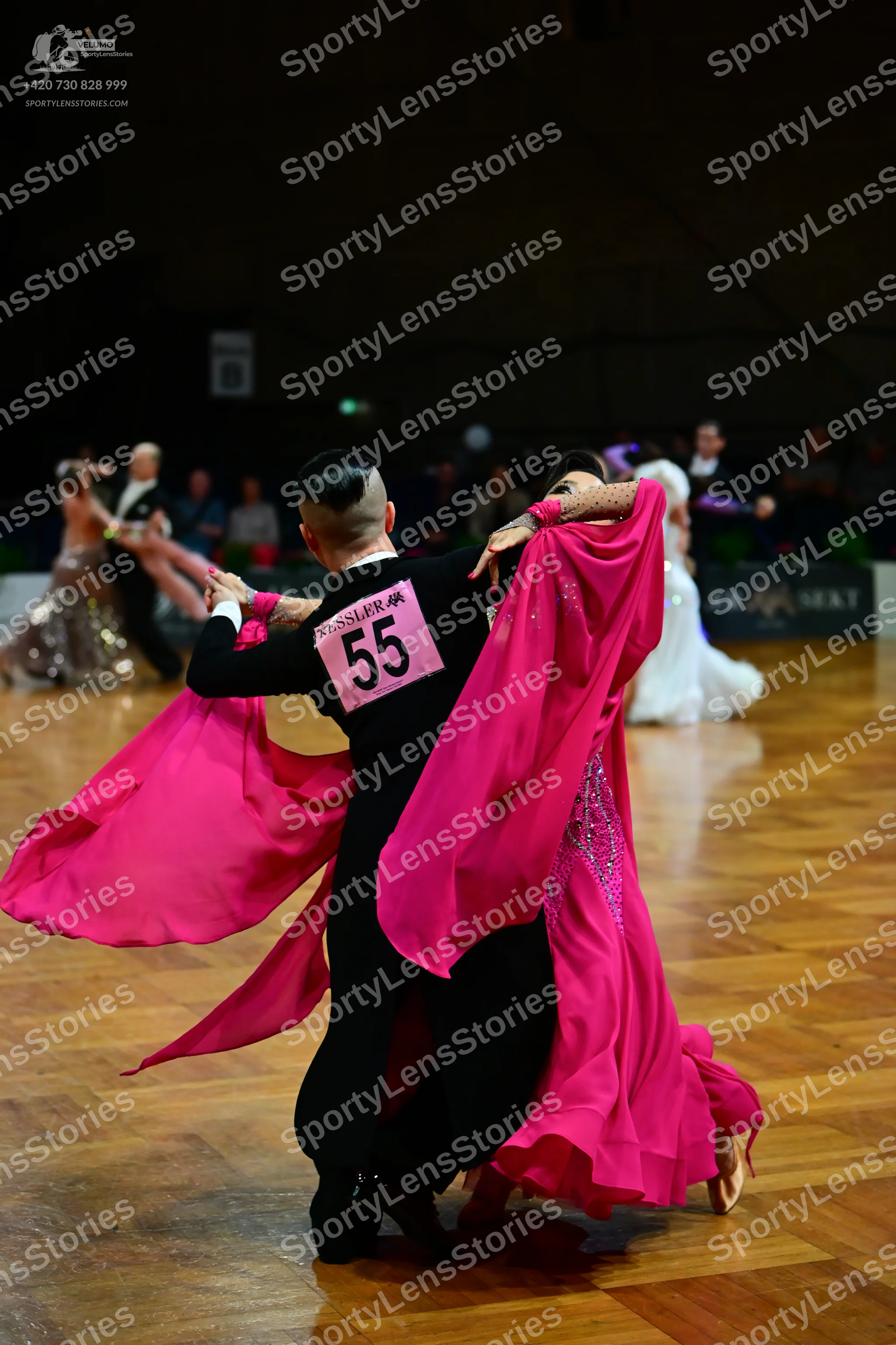 Dancesport competitor #55: Male dancer: black suit