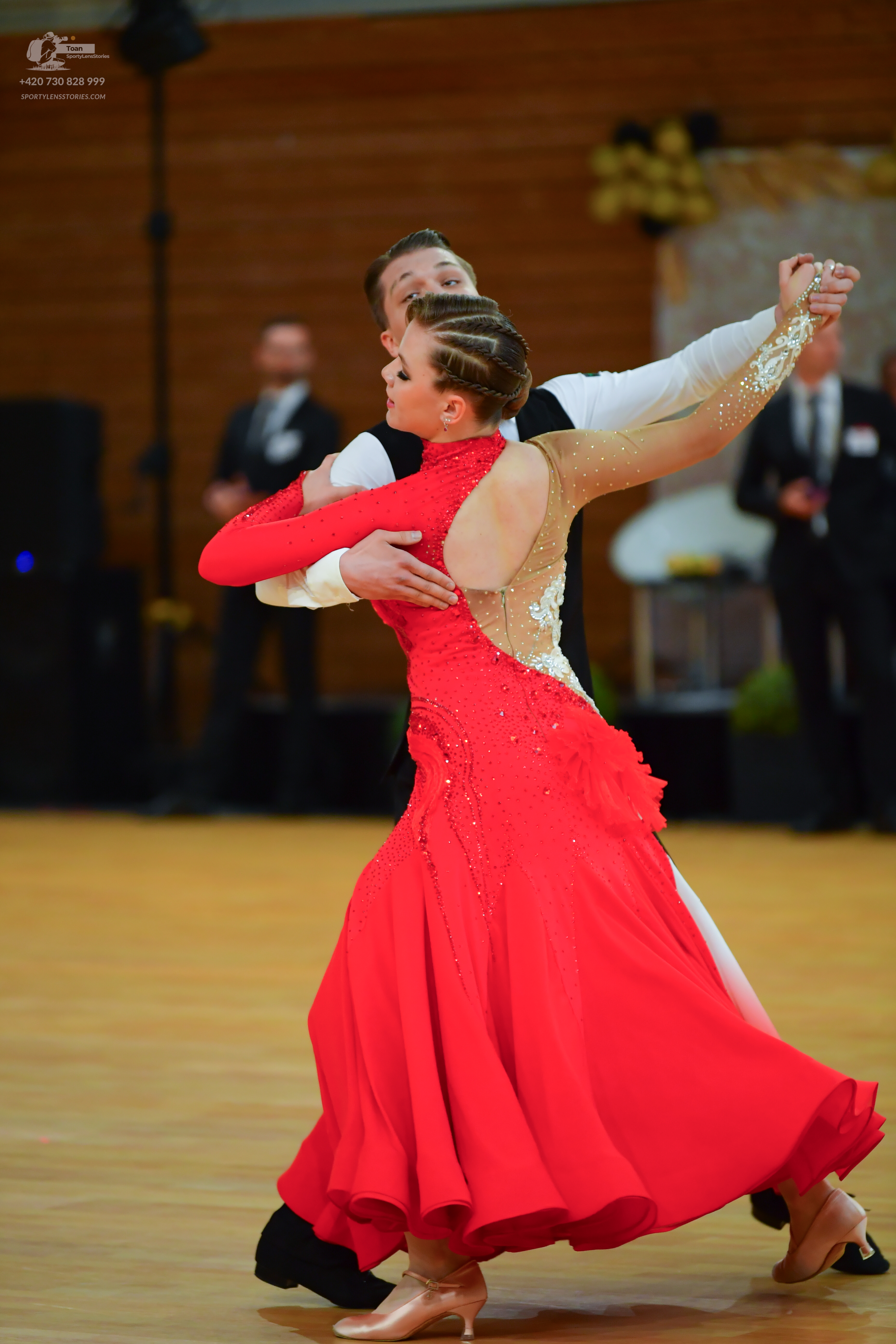 Dancesport competitor: ** Red Latin dress