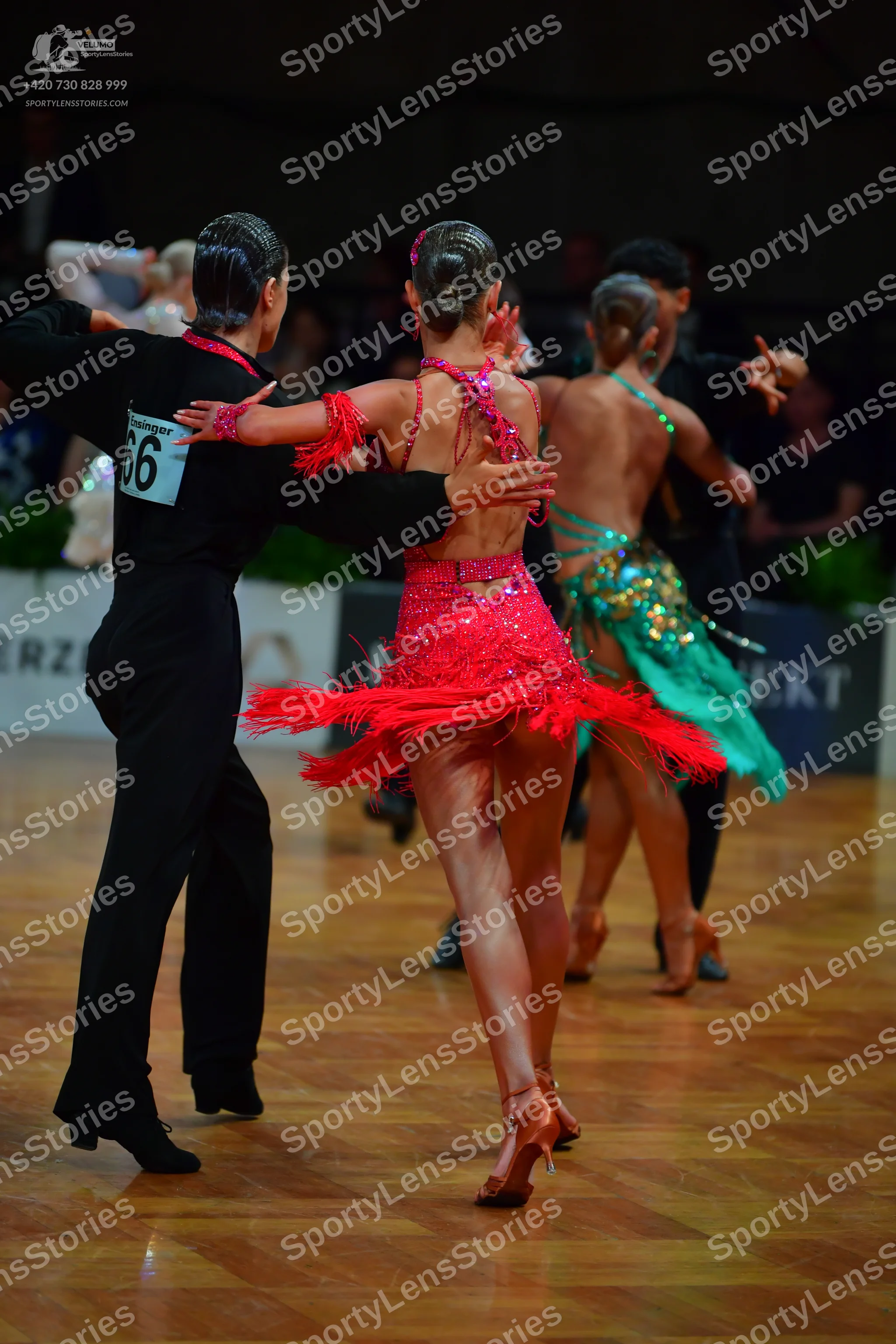 Dancesport competitor #66: Male dancer: black shirt and trousers