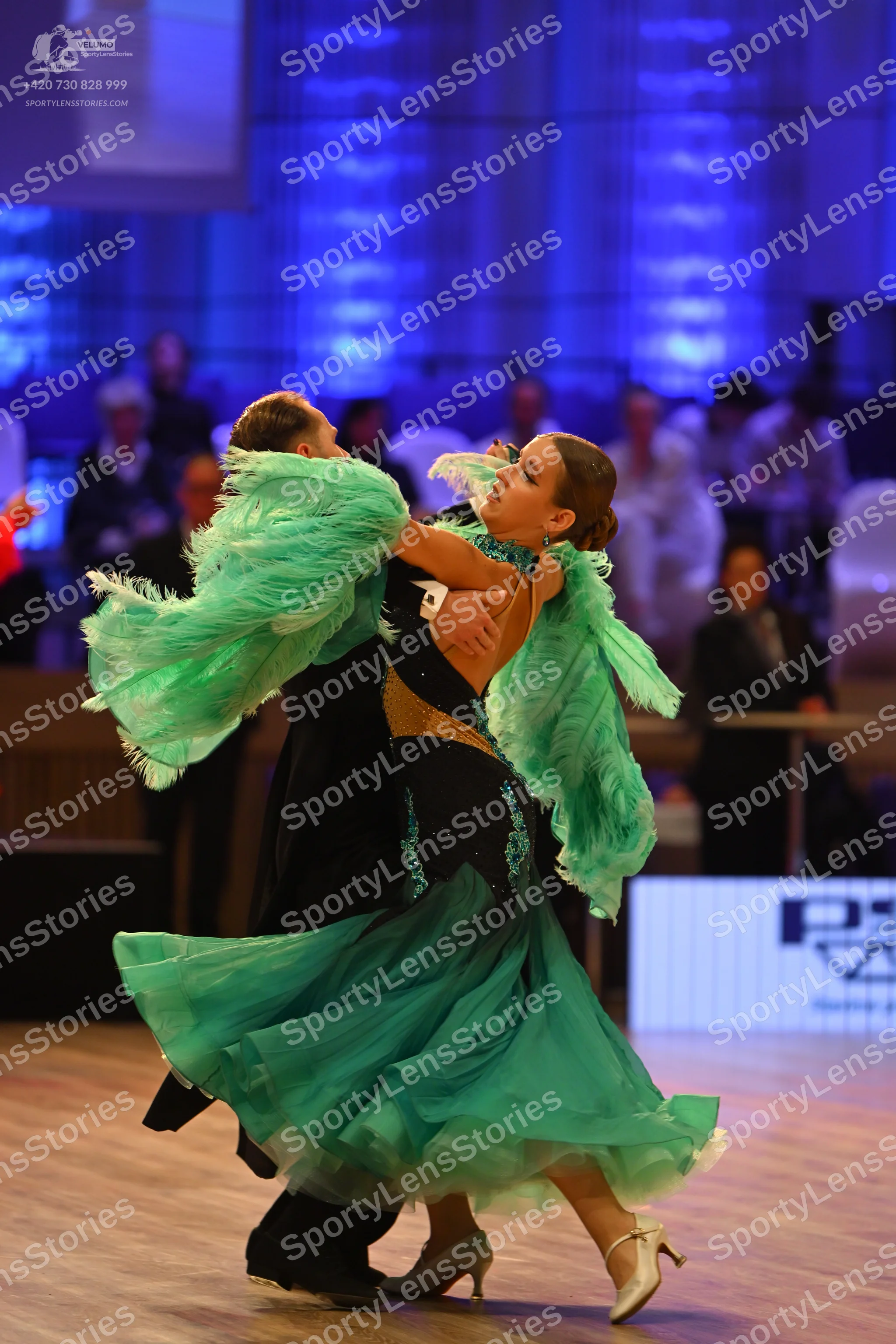 Dancesport competitor: Male dancer: black suit