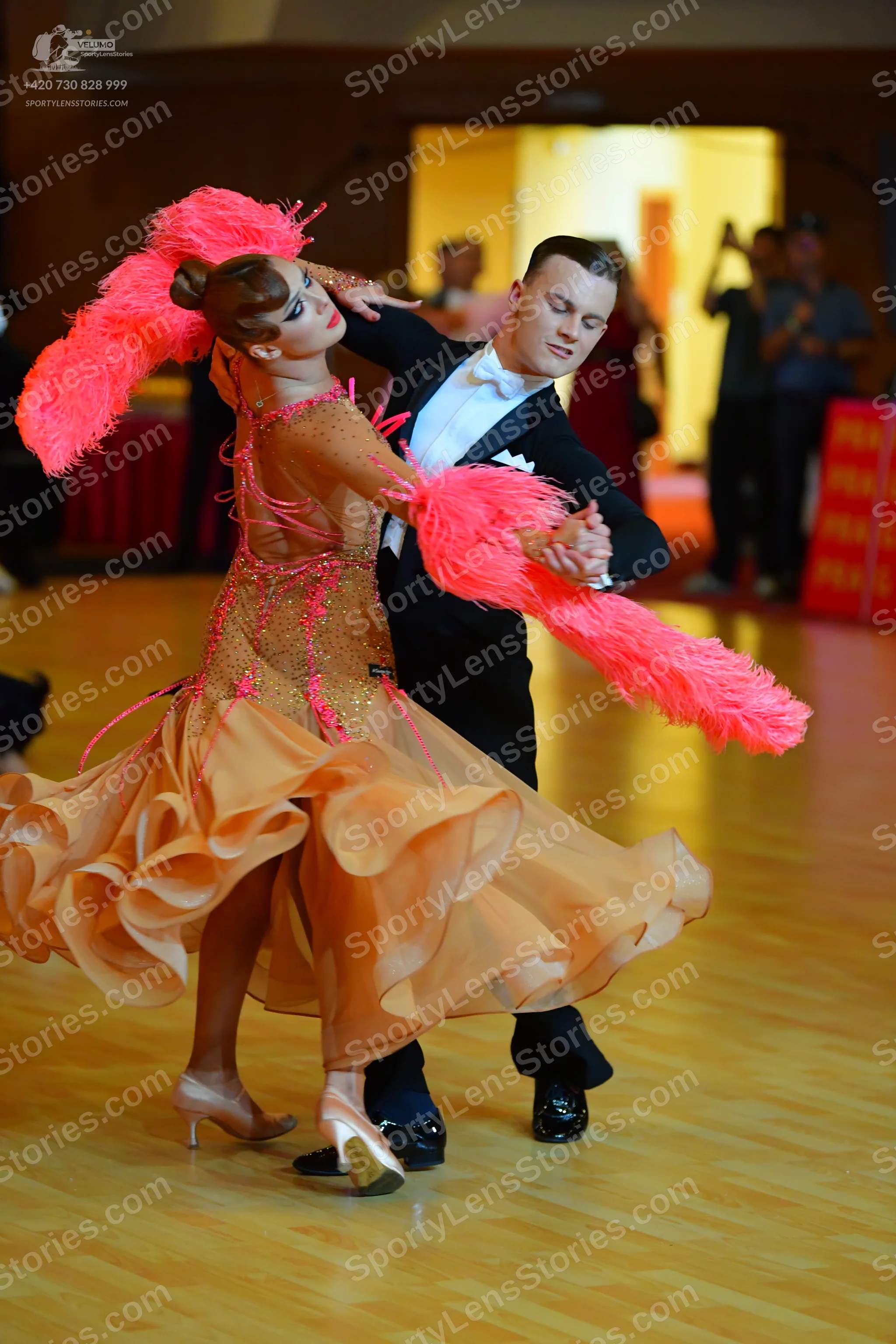 Dancesport competitor: ** Red Latin dress