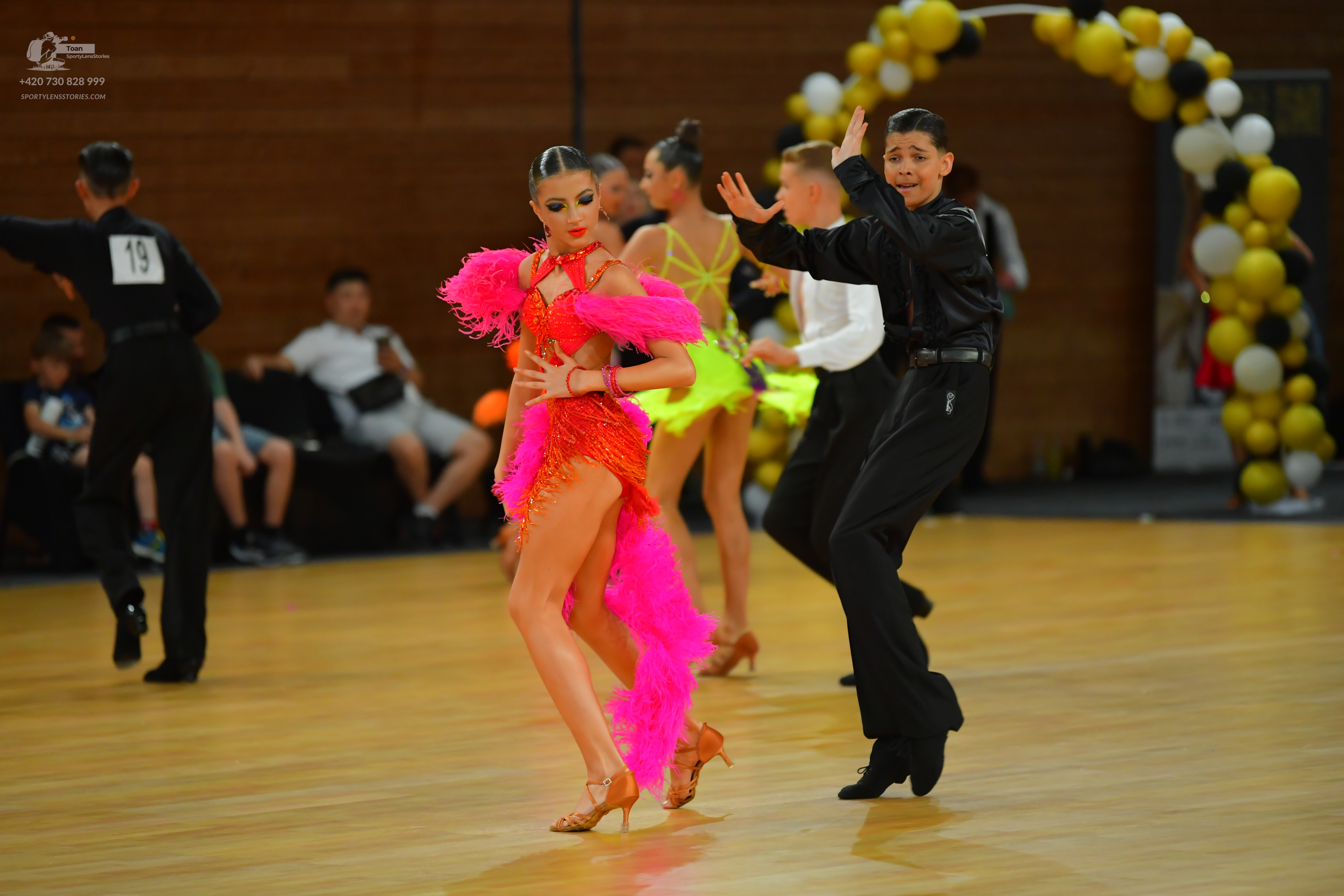 Dancesport competitor: Red Latin Dress