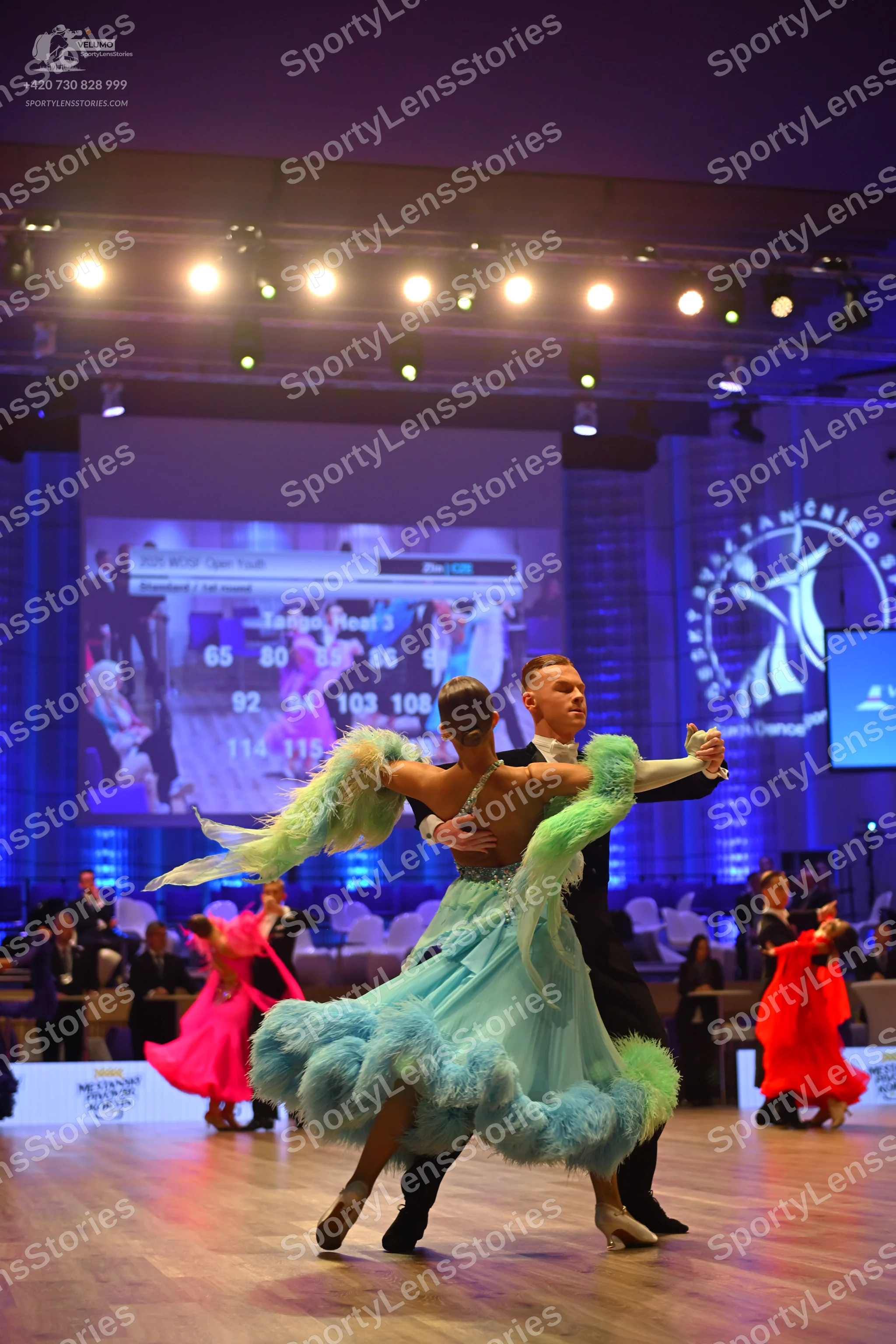 Dancesport competitor: Male dancer: black suit