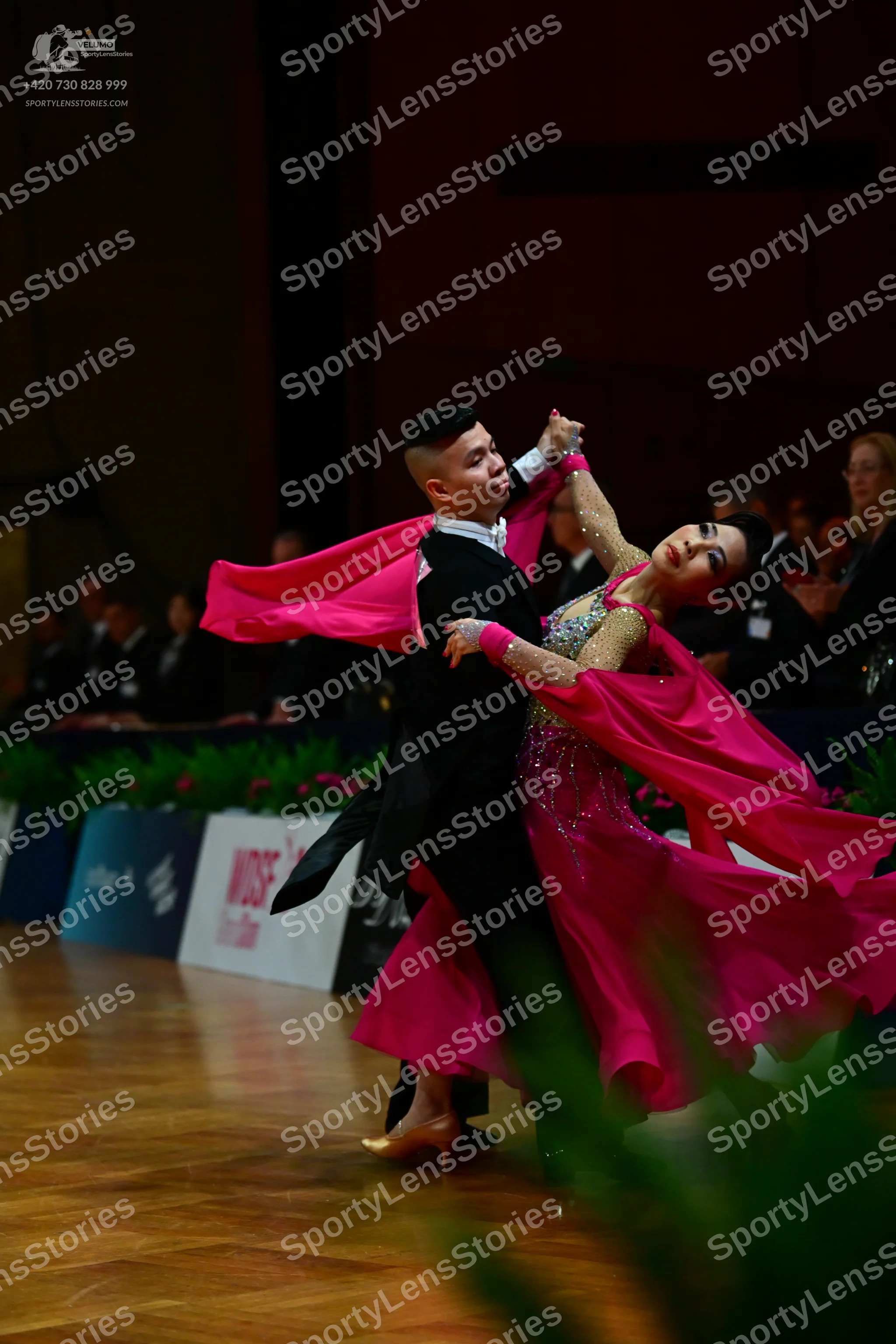 Dancesport competitor: Male dancer: black long-sleeved dance top and trousers