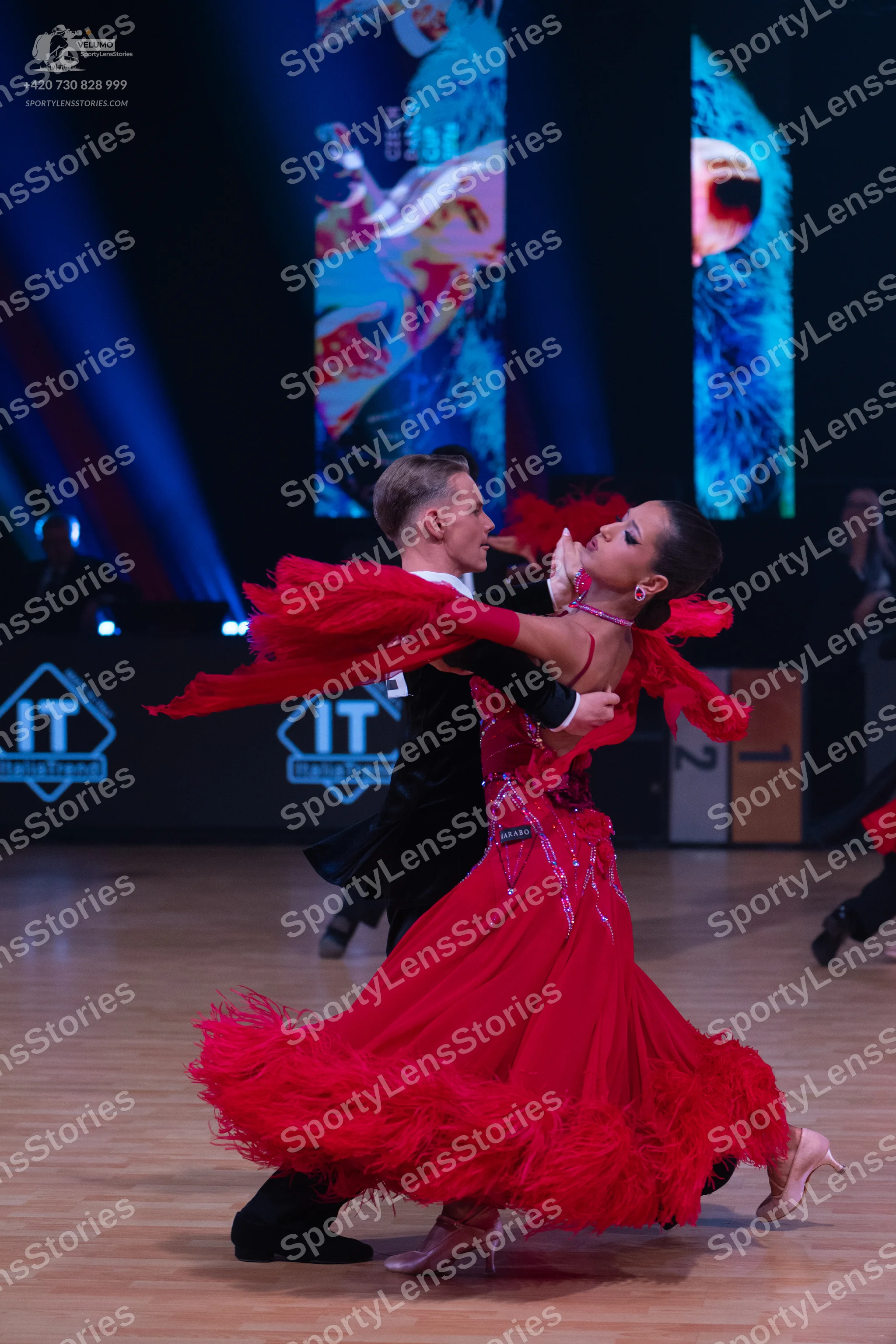 Dancesport competitor: Male dancer: black suit