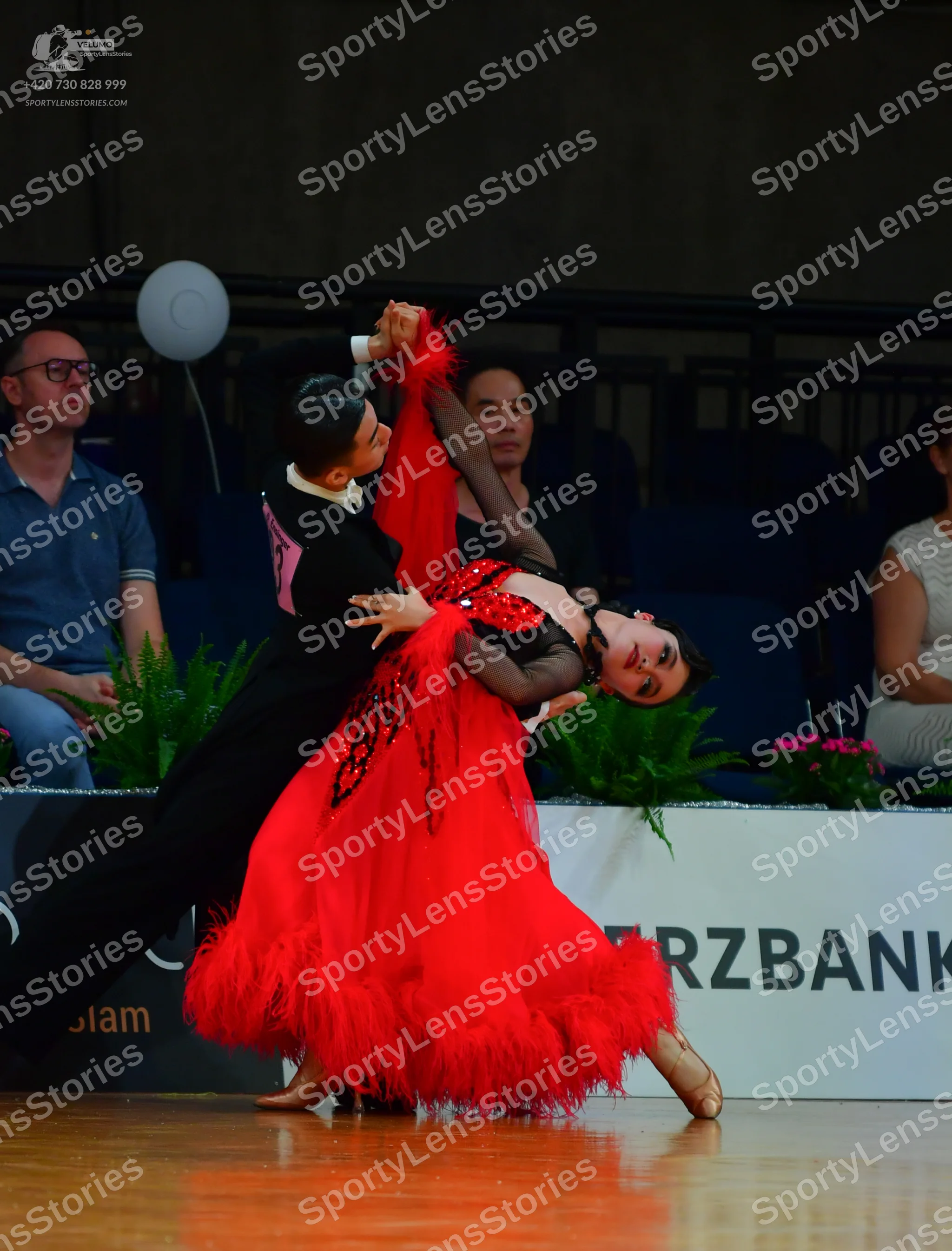 Dancesport competitor: Male dancer: black suit