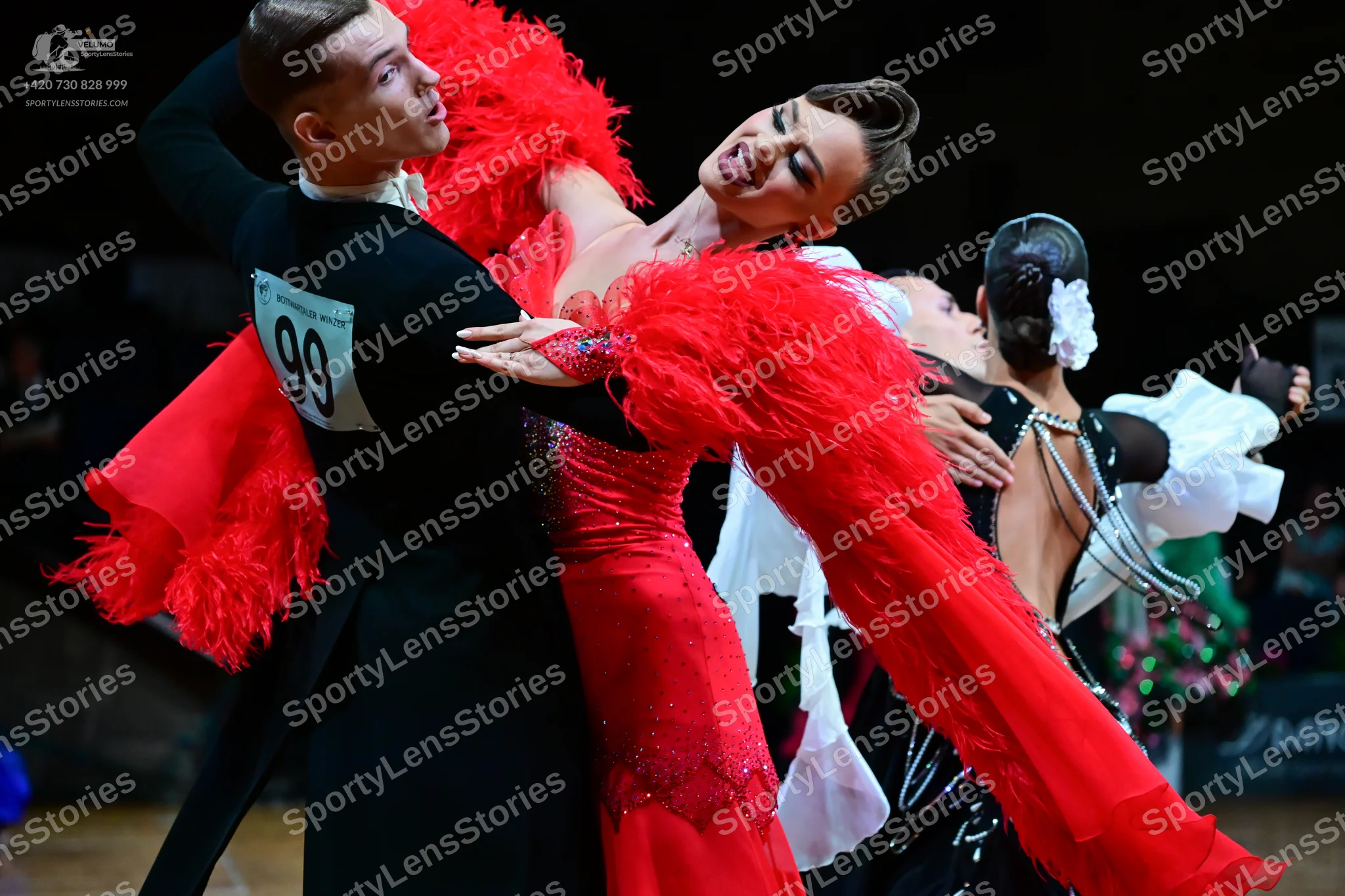 Dancesport competitor #99: Male dancer: black suit