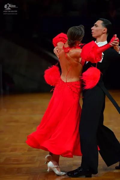 Dancesport competitor: Male dancer: black tailcoat, white shirt, black bow tie, and black trousers