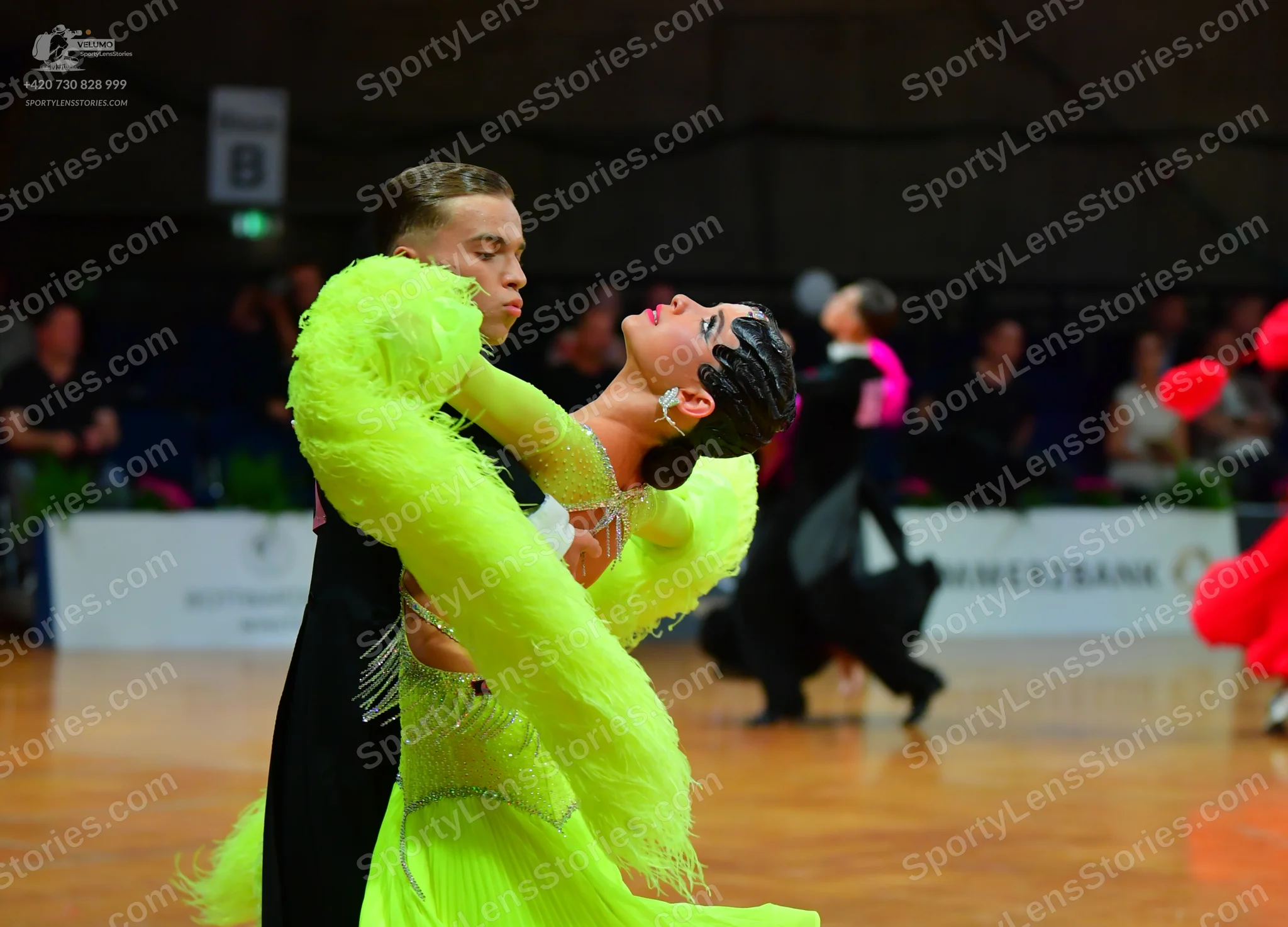 Dancesport competitor: Male dancer: black latin dance shirt