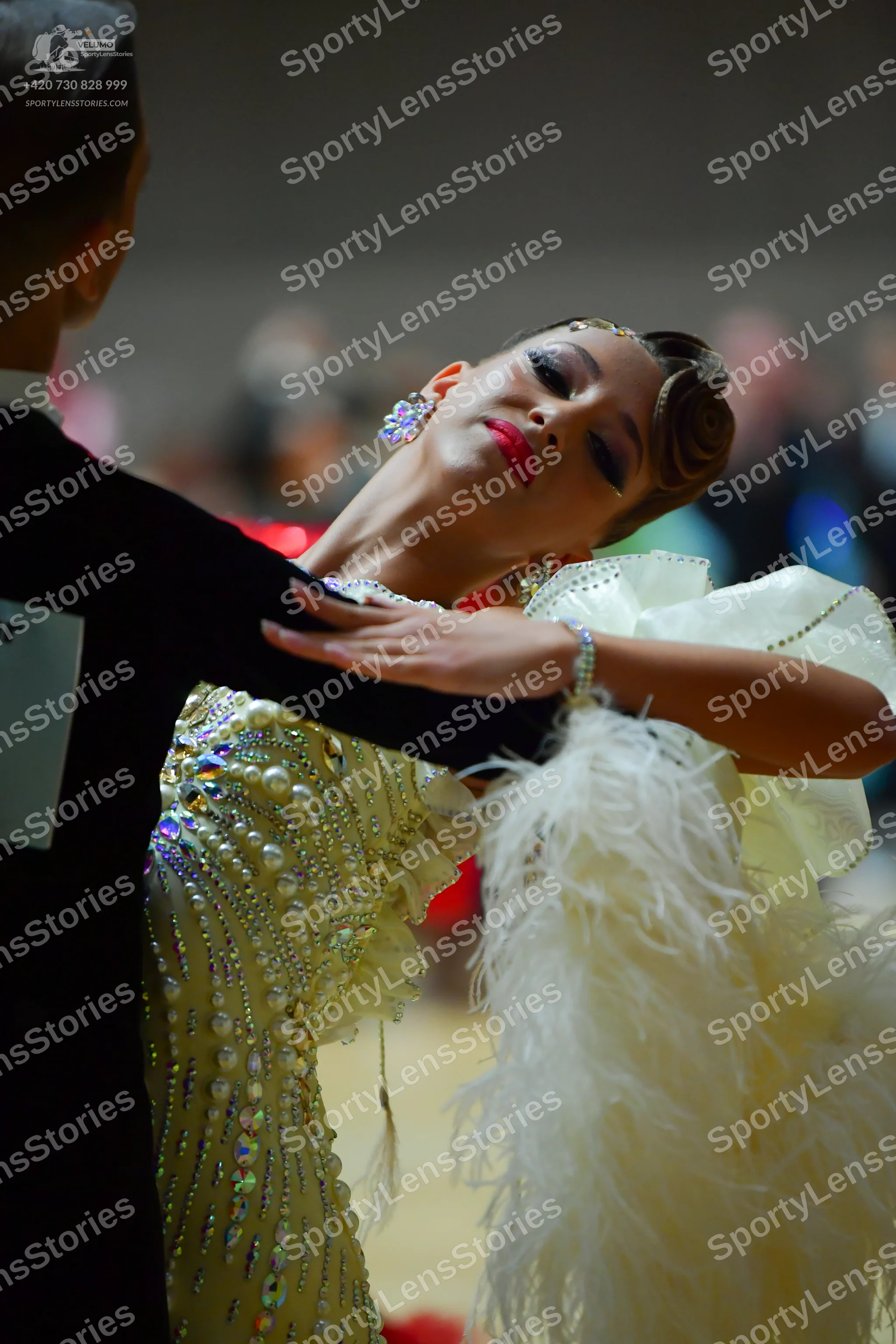 Dancesport competitor: Male dancer: black suit