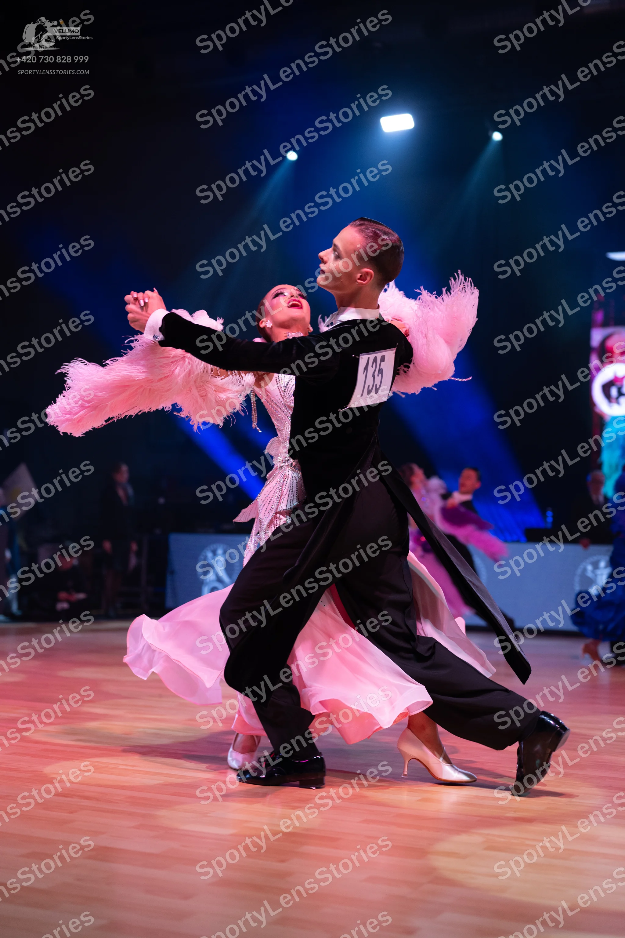 Dancesport competitor: Male dancer: black ballroom tailcoat and trousers