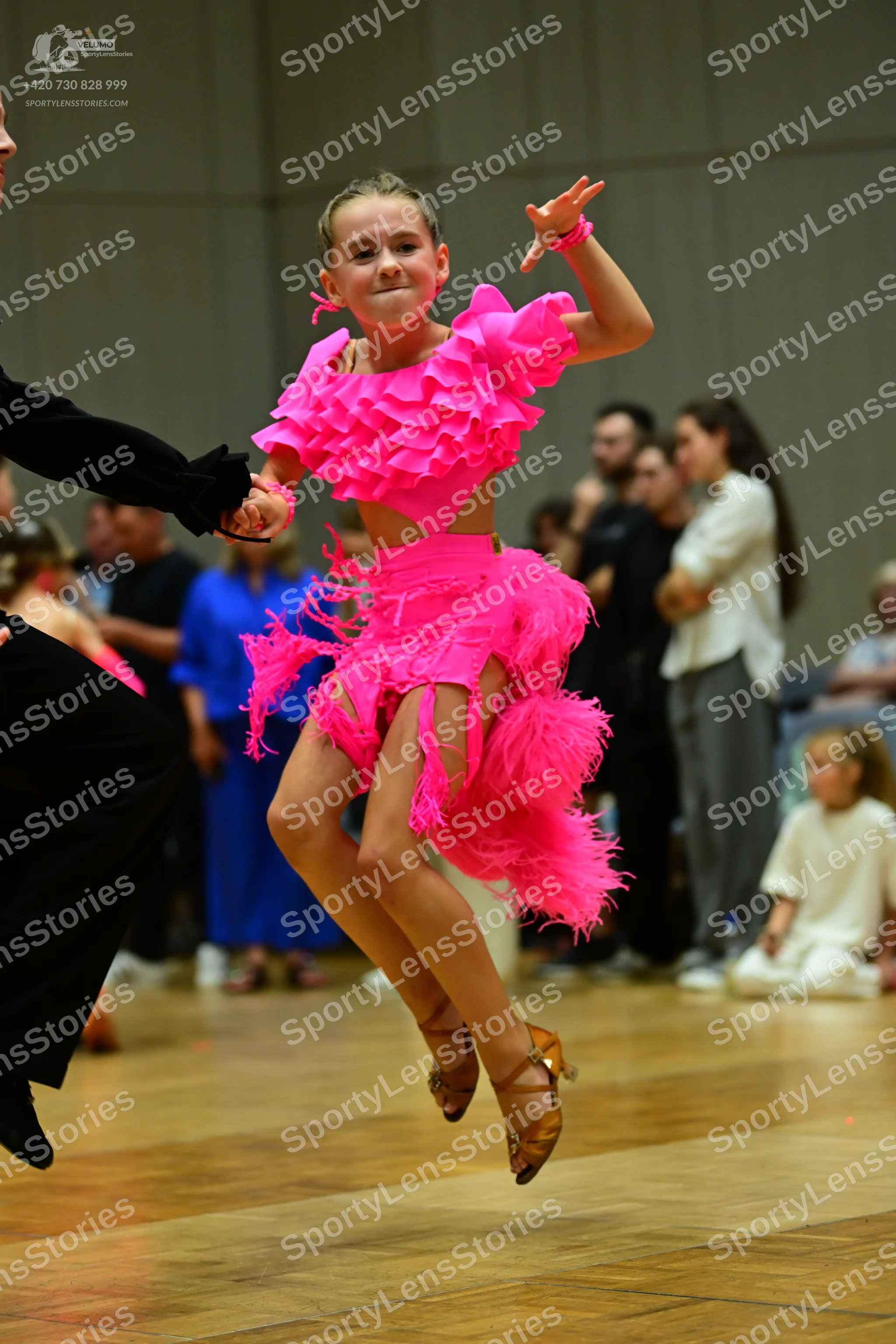Dancesport competitor: Male dancer: black suit