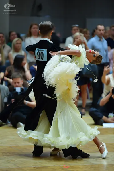 Dancesport competitor #90: Male dancer: black long-sleeved top and black trousers