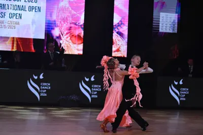 Dancesport competitor: Male dancer: black trousers and a white long-sleeved shirt