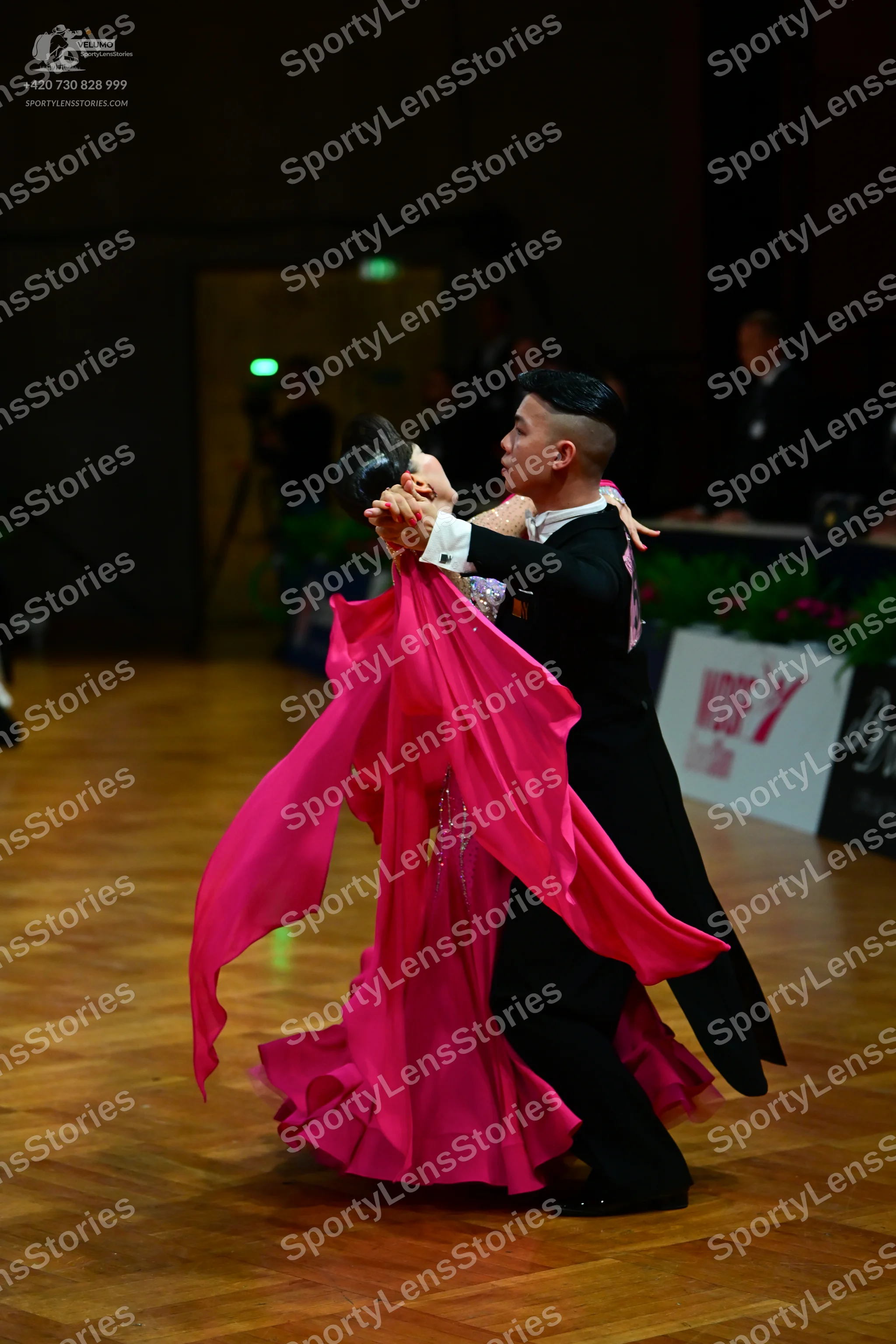 Dancesport competitor: Male dancer: black suit