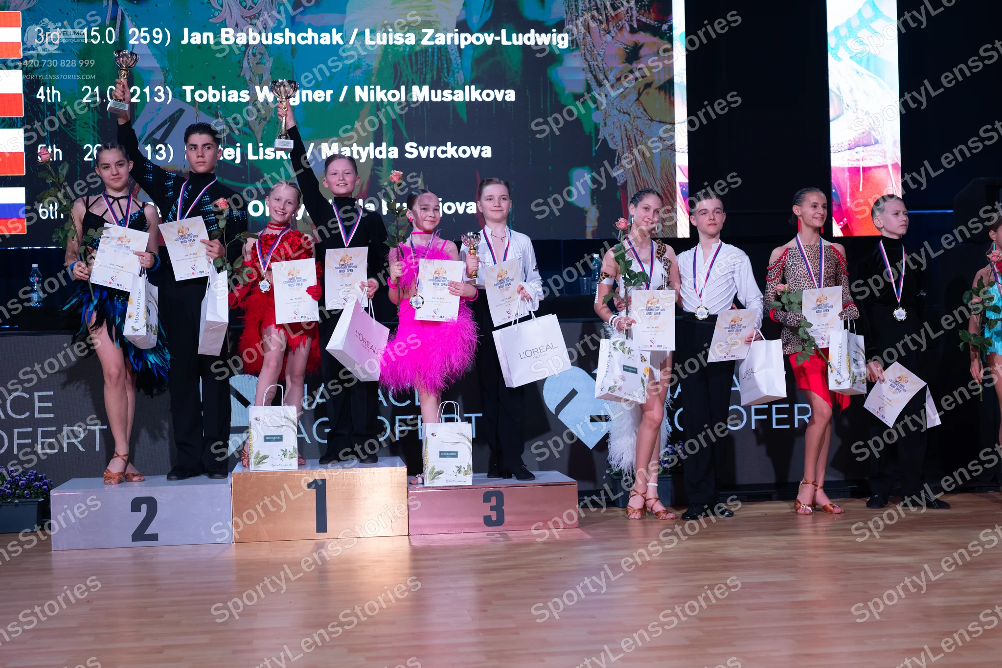 Dancesport competitor: Female dancer: navy blue sequined latin dress